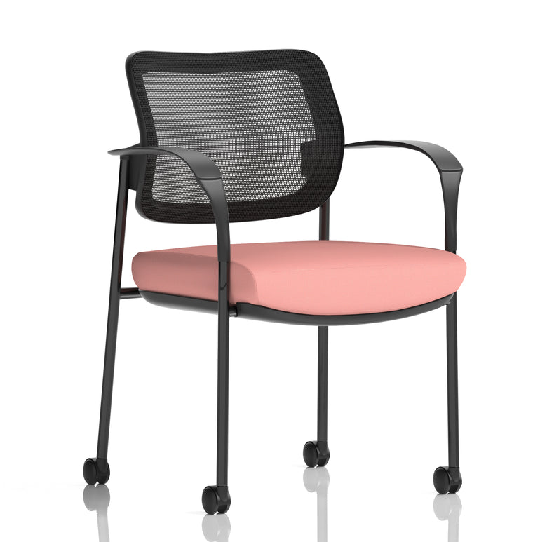 Brunswick Deluxe Medium Back Visitor Office Chair with Arms with Castors In Quest Fabric