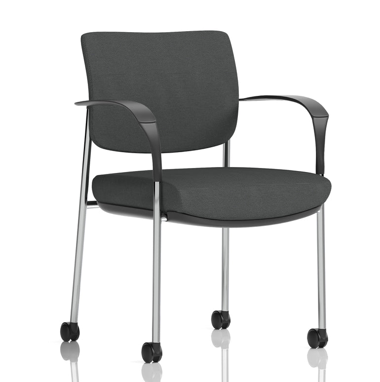 Brunswick Deluxe Medium Back Visitor Office Chair with Arms with Castors In Quest Fabric
