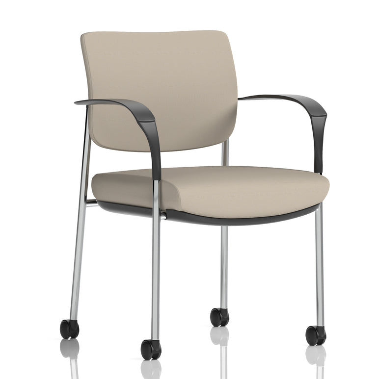 Brunswick Deluxe Medium Back Visitor Office Chair with Arms with Castors In Quest Fabric