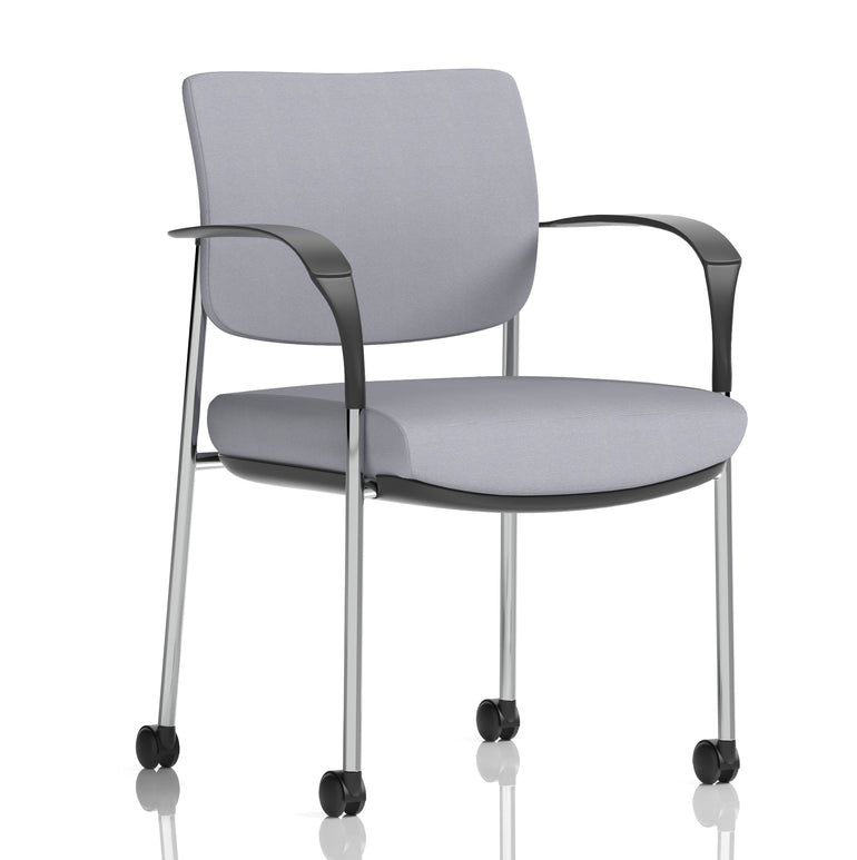 Brunswick Deluxe Medium Back Visitor Office Chair with Arms with Castors In Quest Fabric