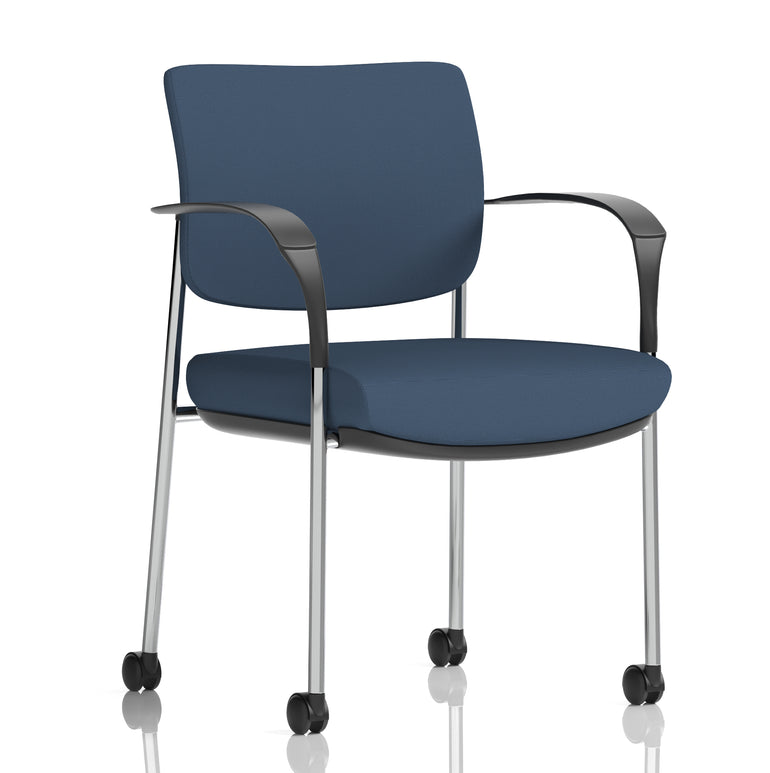 Brunswick Deluxe Medium Back Visitor Office Chair with Arms with Castors In Quest Fabric