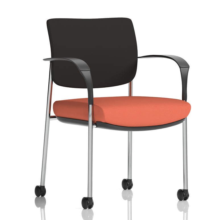 Brunswick Deluxe Medium Back Visitor Office Chair with Arms with Castors In Quest Fabric