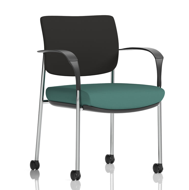 Brunswick Deluxe Medium Back Visitor Office Chair with Arms with Castors In Quest Fabric