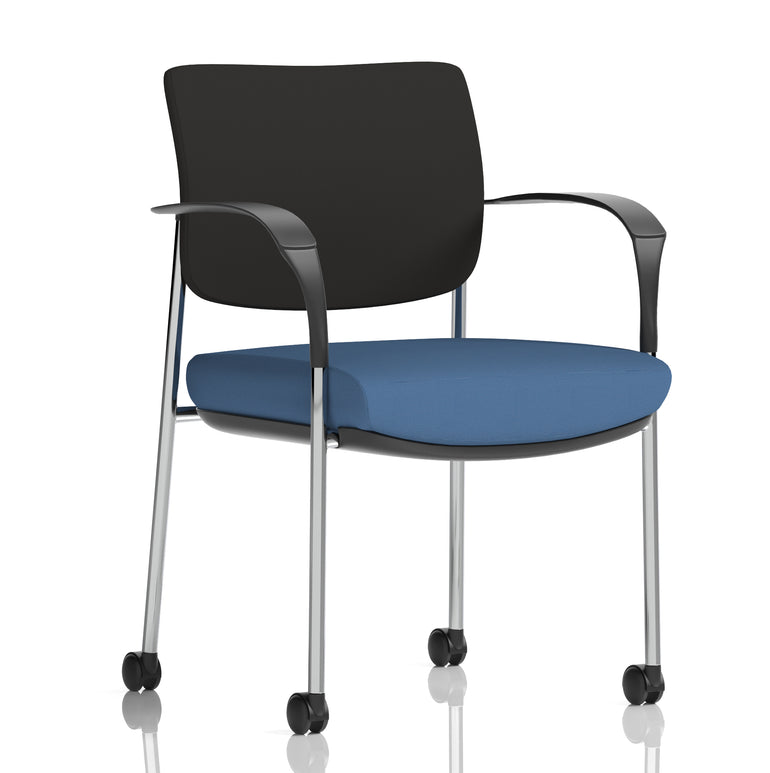 Brunswick Deluxe Medium Back Visitor Office Chair with Arms with Castors In Quest Fabric