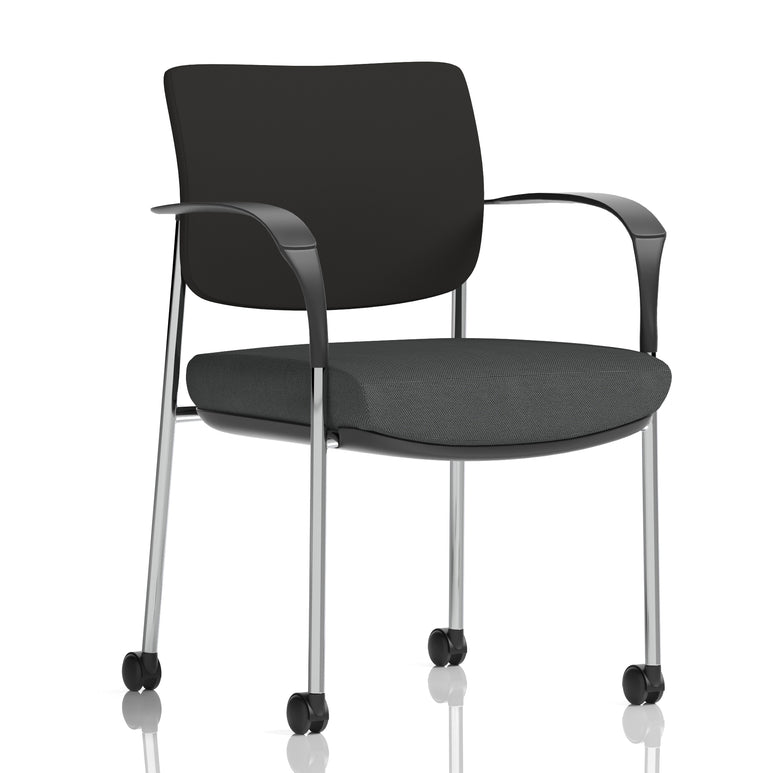 Brunswick Deluxe Medium Back Visitor Office Chair with Arms with Castors In Quest Fabric
