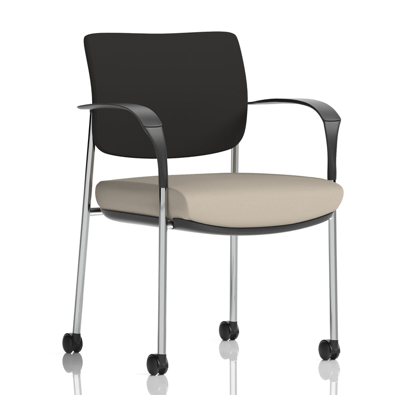 Brunswick Deluxe Medium Back Visitor Office Chair with Arms with Castors In Quest Fabric