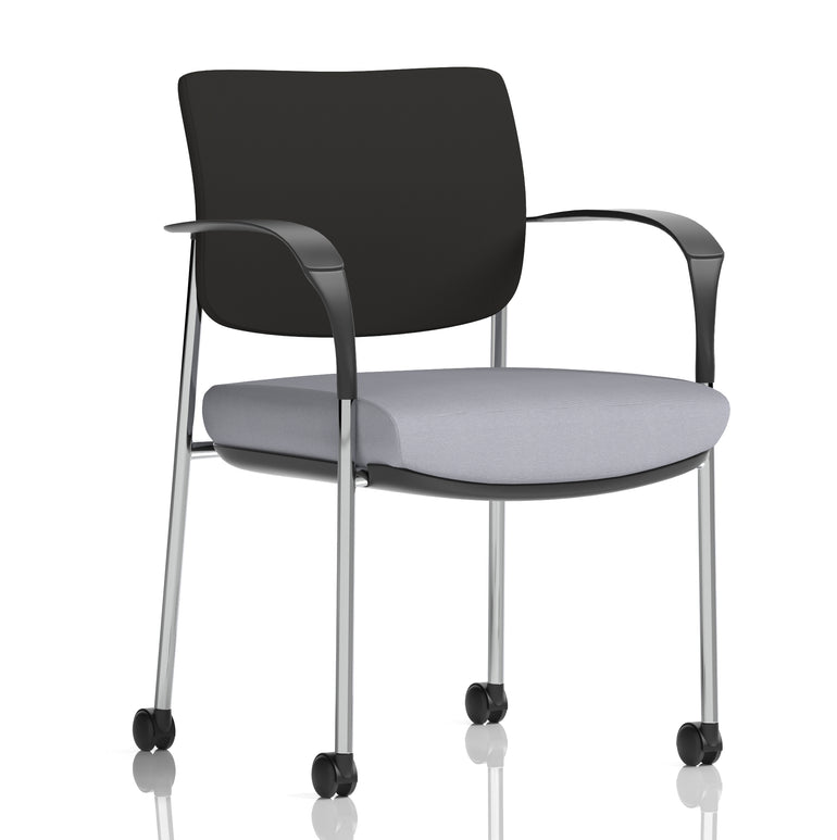 Brunswick Deluxe Medium Back Visitor Office Chair with Arms with Castors In Quest Fabric