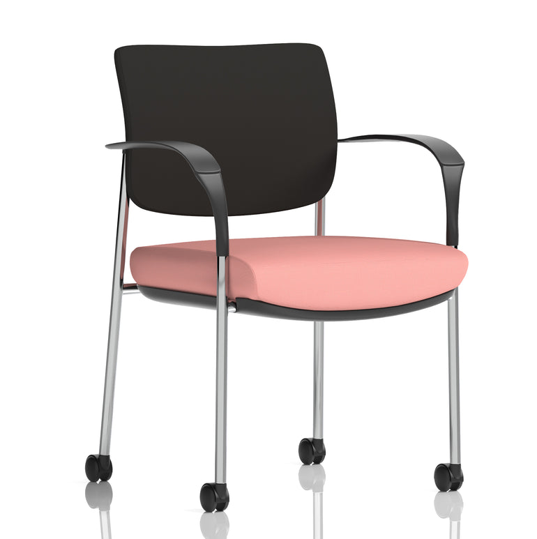 Brunswick Deluxe Medium Back Visitor Office Chair with Arms with Castors In Quest Fabric