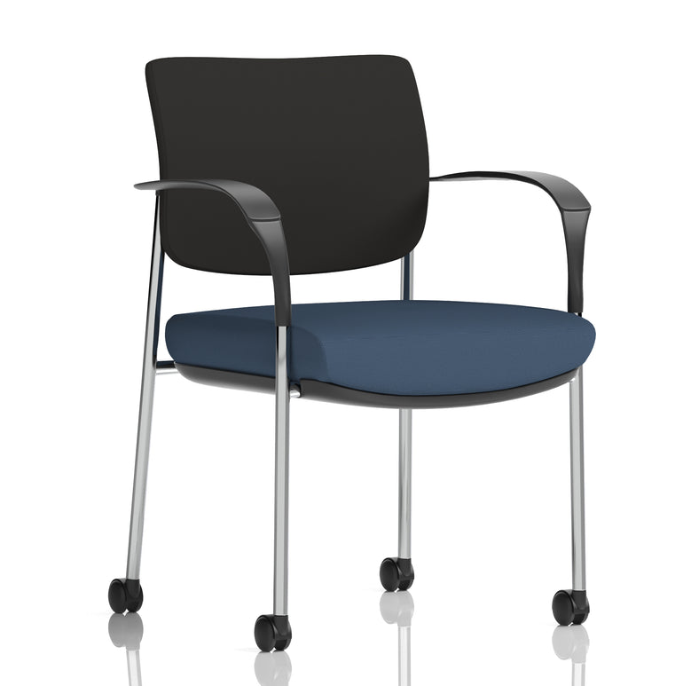 Brunswick Deluxe Medium Back Visitor Office Chair with Arms with Castors In Quest Fabric