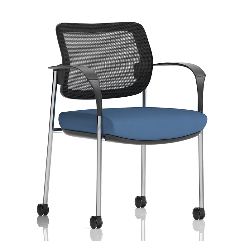 Brunswick Deluxe Medium Back Visitor Office Chair with Arms with Castors In Quest Fabric