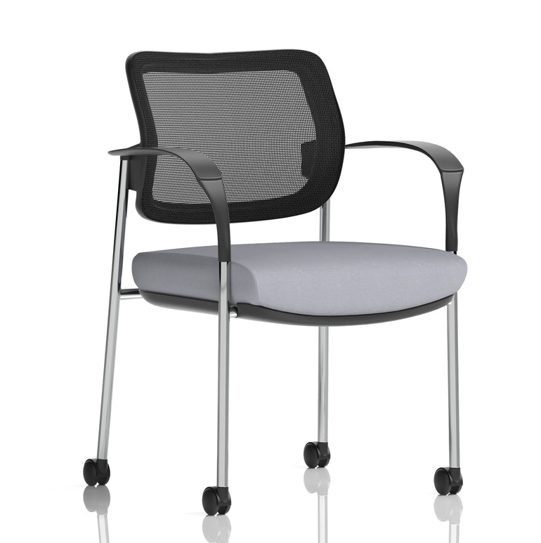 Brunswick Deluxe Medium Back Visitor Office Chair with Arms with Castors In Quest Fabric