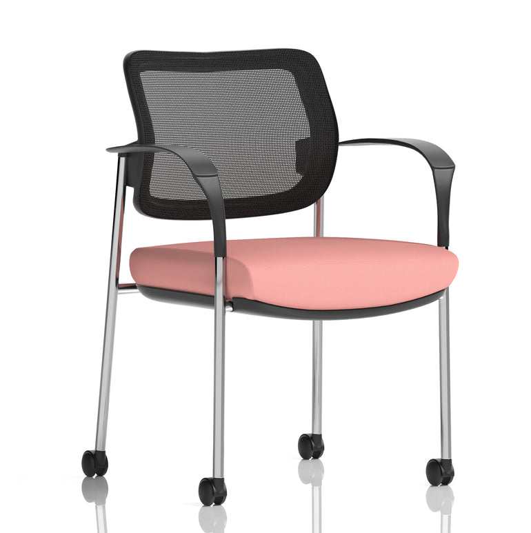 Brunswick Deluxe Medium Back Visitor Office Chair with Arms with Castors In Quest Fabric