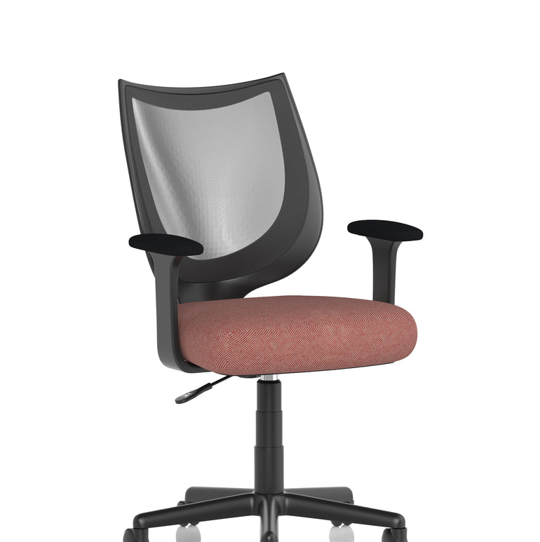 Camden Medium Back Black Mesh Task Operator Office Chair With Arms