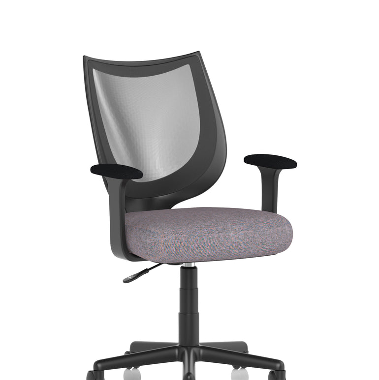 Camden Medium Back Black Mesh Task Operator Office Chair With Arms