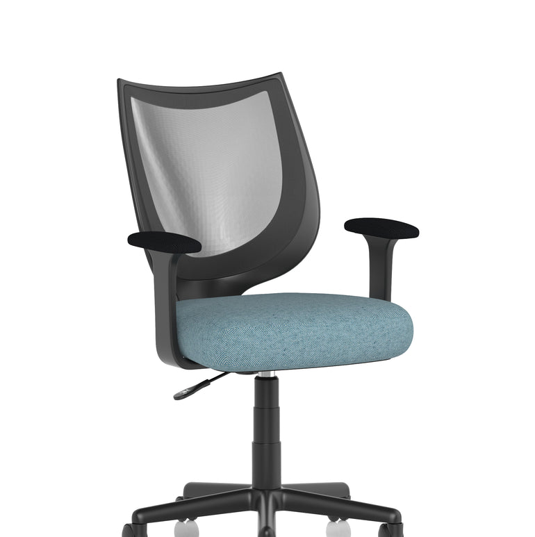 Camden Medium Back Black Mesh Task Operator Office Chair With Arms