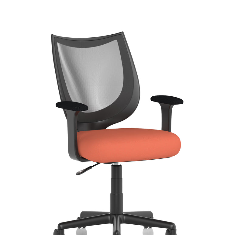 Camden Medium Back Black Mesh Task Operator Office Chair With Arms