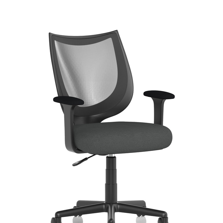 Camden Medium Back Black Mesh Task Operator Office Chair With Arms