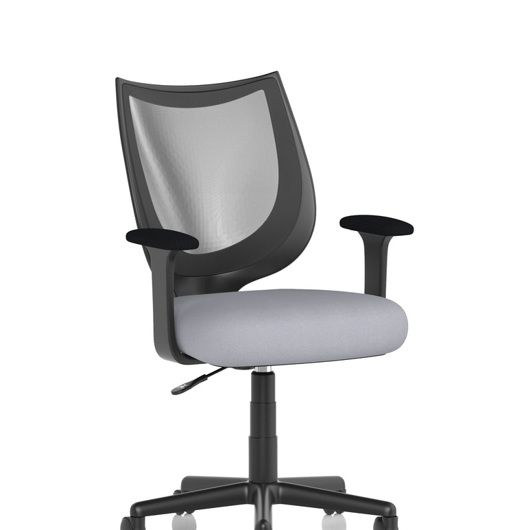 Camden Medium Back Black Mesh Task Operator Office Chair With Arms