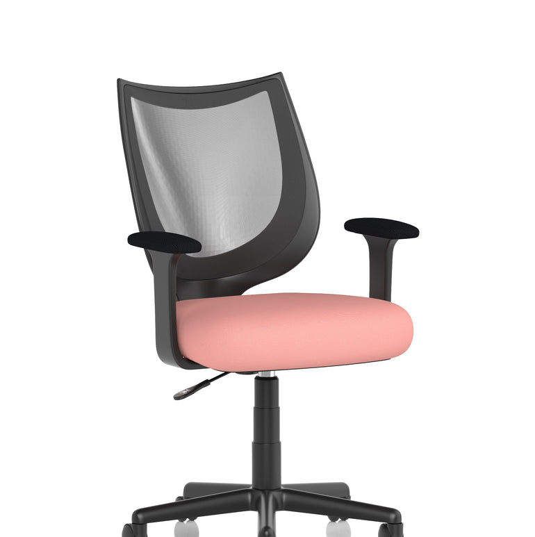 Camden Medium Back Black Mesh Task Operator Office Chair With Arms