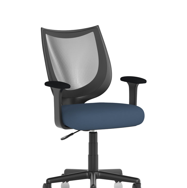 Camden Medium Back Black Mesh Task Operator Office Chair With Arms