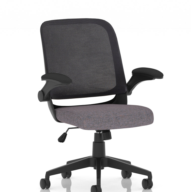 Crew Task Operator Mesh Chair With Folding Arms