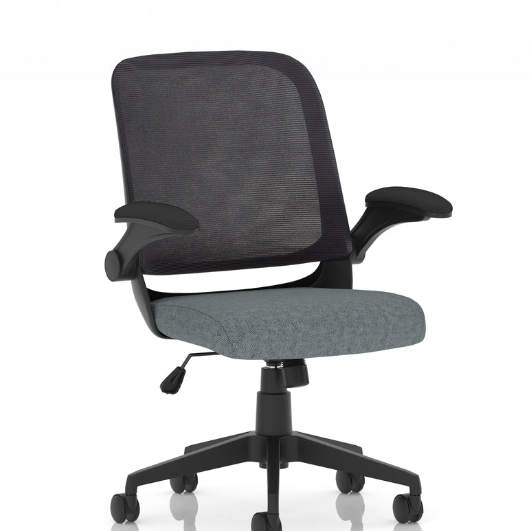 Crew Task Operator Mesh Chair With Folding Arms