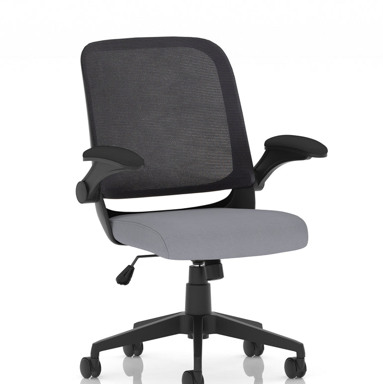 Crew Task Operator Mesh Chair With Folding Arms