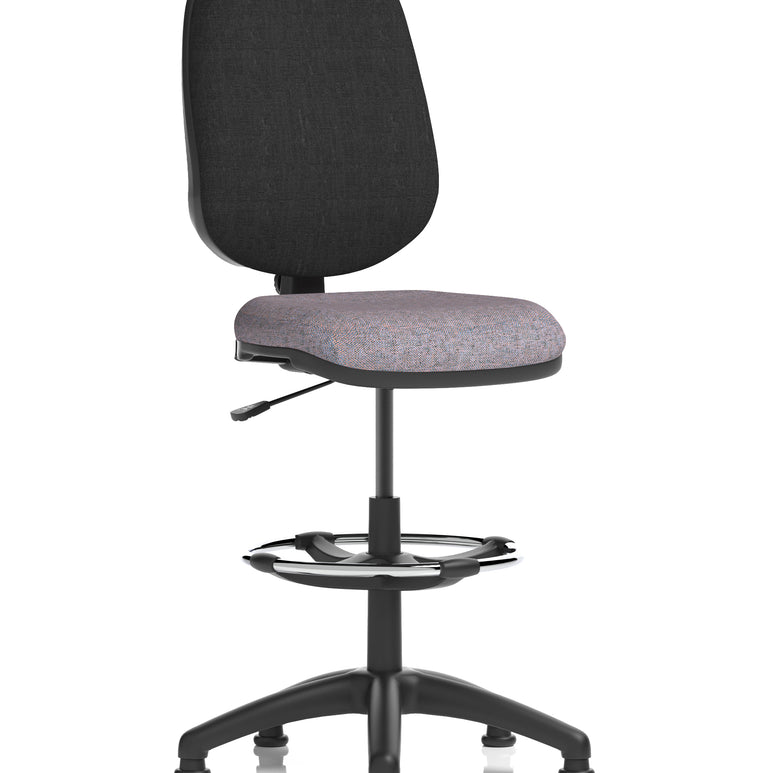Eclipse Plus I Medium Back Task Operator Office Chair with Hi Rise Draughtsman Kit In Quest And Rivet Fabric