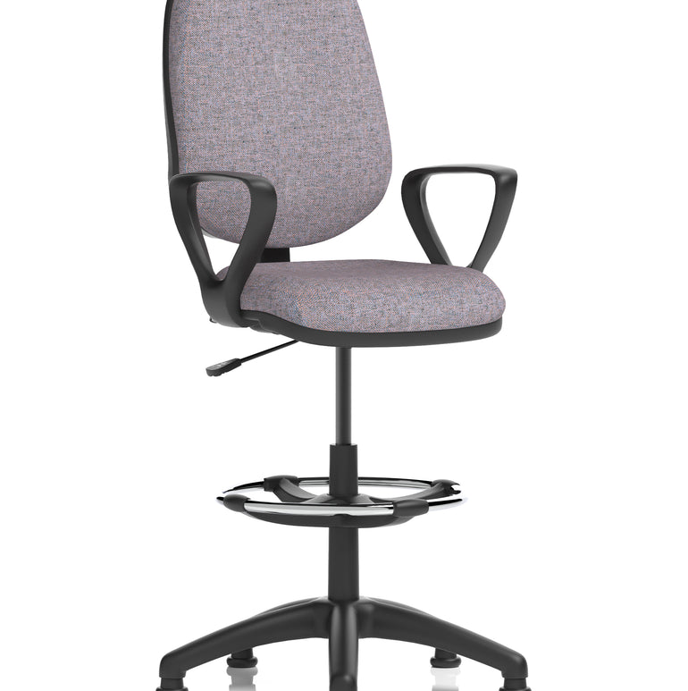 Eclipse Plus I Medium Back Task Operator Office Chair with Hi Rise Draughtsman Kit In Quest And Rivet Fabric