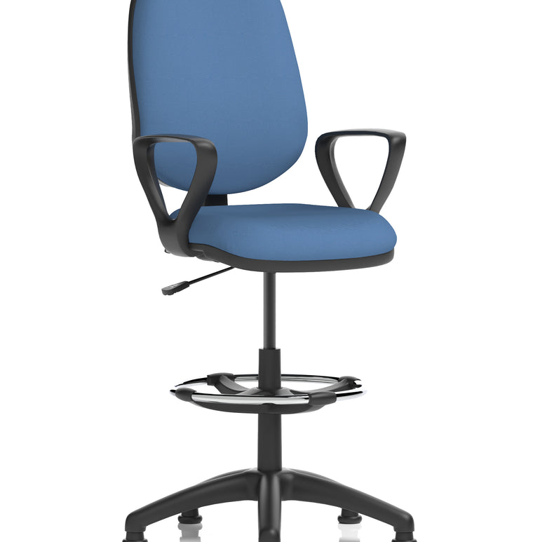 Eclipse Plus I Medium Back Task Operator Office Chair with Hi Rise Draughtsman Kit In Quest And Rivet Fabric