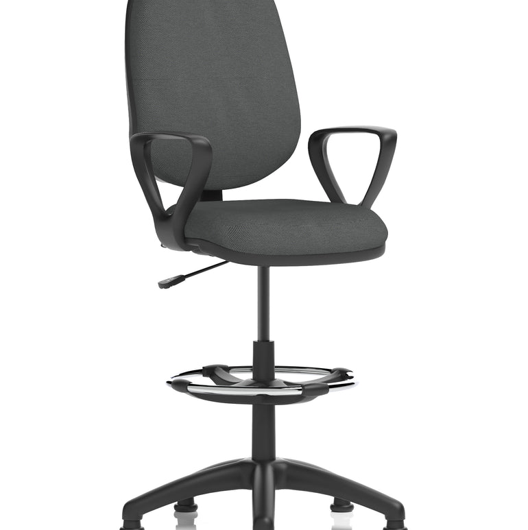Eclipse Plus I Medium Back Task Operator Office Chair with Hi Rise Draughtsman Kit In Quest And Rivet Fabric