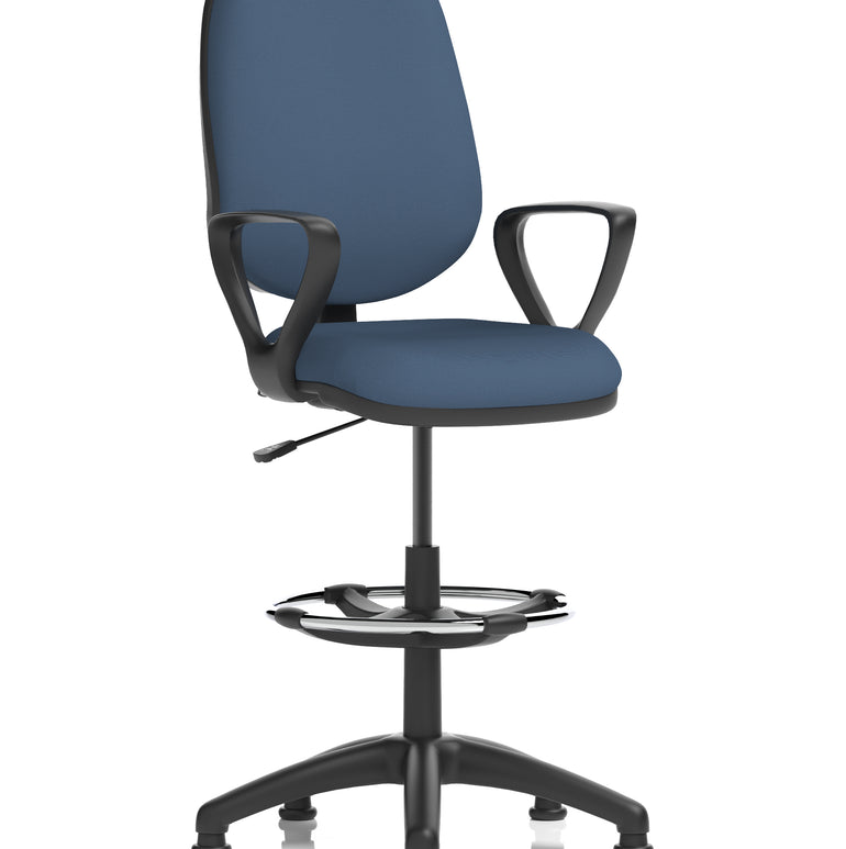 Eclipse Plus I Medium Back Task Operator Office Chair with Hi Rise Draughtsman Kit In Quest And Rivet Fabric