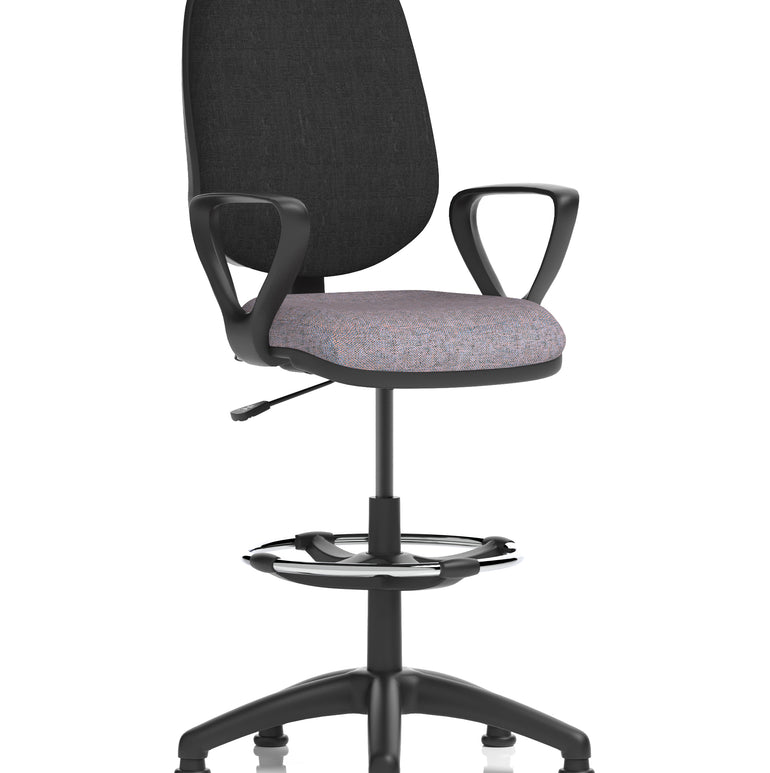 Eclipse Plus I Medium Back Task Operator Office Chair with Hi Rise Draughtsman Kit In Quest And Rivet Fabric