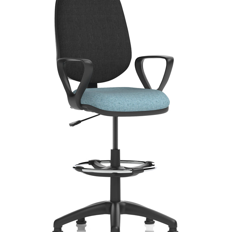 Eclipse Plus I Medium Back Task Operator Office Chair with Hi Rise Draughtsman Kit In Quest And Rivet Fabric