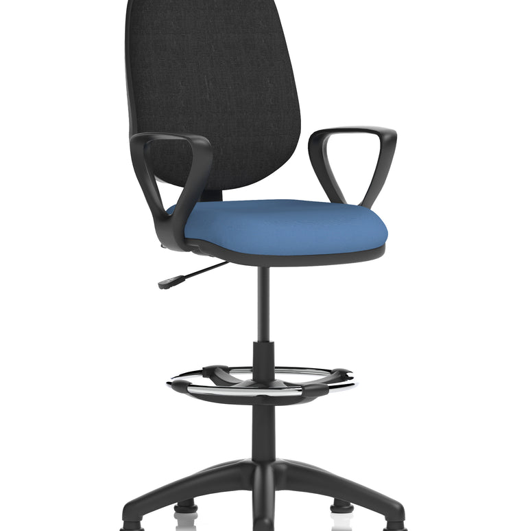 Eclipse Plus I Medium Back Task Operator Office Chair with Hi Rise Draughtsman Kit In Quest And Rivet Fabric