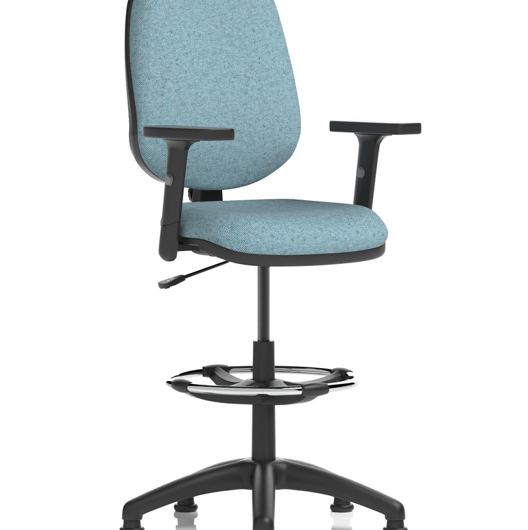 Eclipse Plus I Medium Back Task Operator Office Chair with Hi Rise Draughtsman Kit In Quest And Rivet Fabric