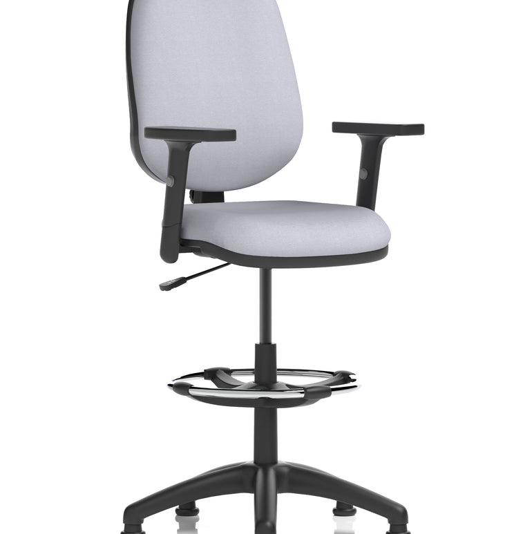 Eclipse Plus I Medium Back Task Operator Office Chair with Hi Rise Draughtsman Kit In Quest And Rivet Fabric