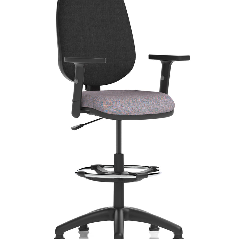 Eclipse Plus I Medium Back Task Operator Office Chair with Hi Rise Draughtsman Kit In Quest And Rivet Fabric