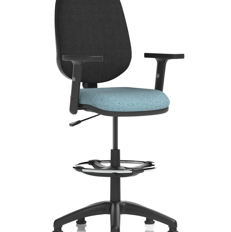 Eclipse Plus I Medium Back Task Operator Office Chair with Hi Rise Draughtsman Kit In Quest And Rivet Fabric