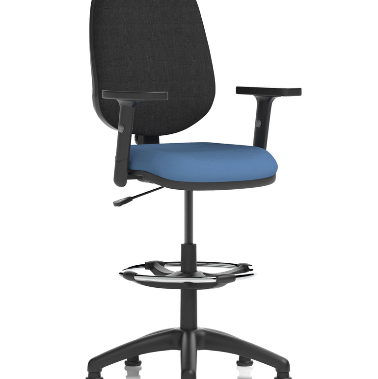 Eclipse Plus I Medium Back Task Operator Office Chair with Hi Rise Draughtsman Kit In Quest And Rivet Fabric