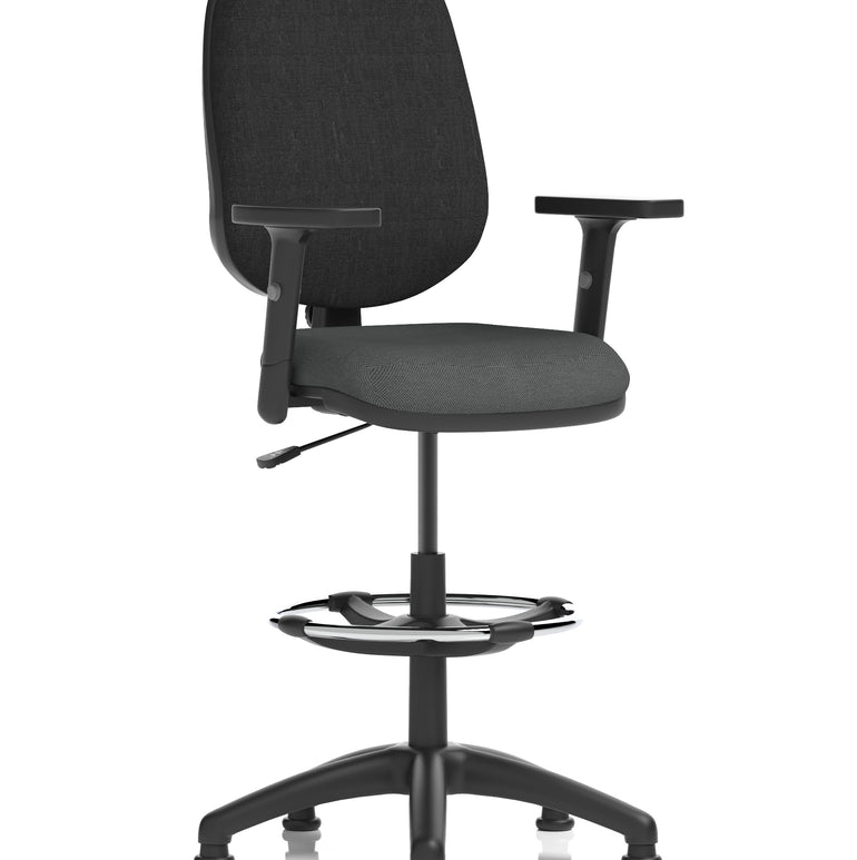 Eclipse Plus I Medium Back Task Operator Office Chair with Hi Rise Draughtsman Kit In Quest And Rivet Fabric