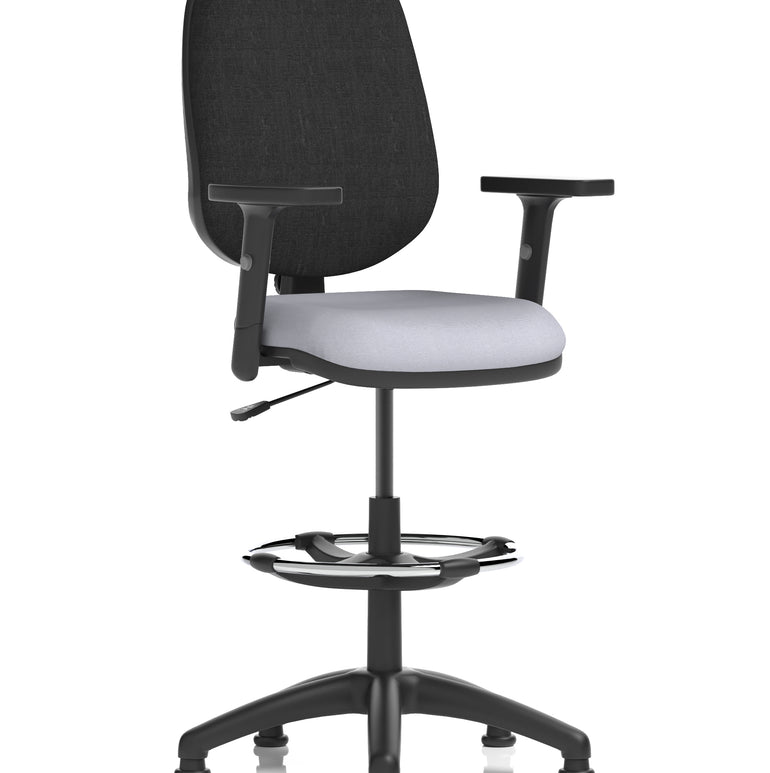 Eclipse Plus I Medium Back Task Operator Office Chair with Hi Rise Draughtsman Kit In Quest And Rivet Fabric