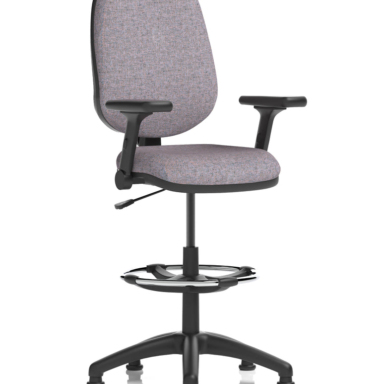 Eclipse Plus I Medium Back Task Operator Office Chair with Hi Rise Draughtsman Kit In Quest And Rivet Fabric