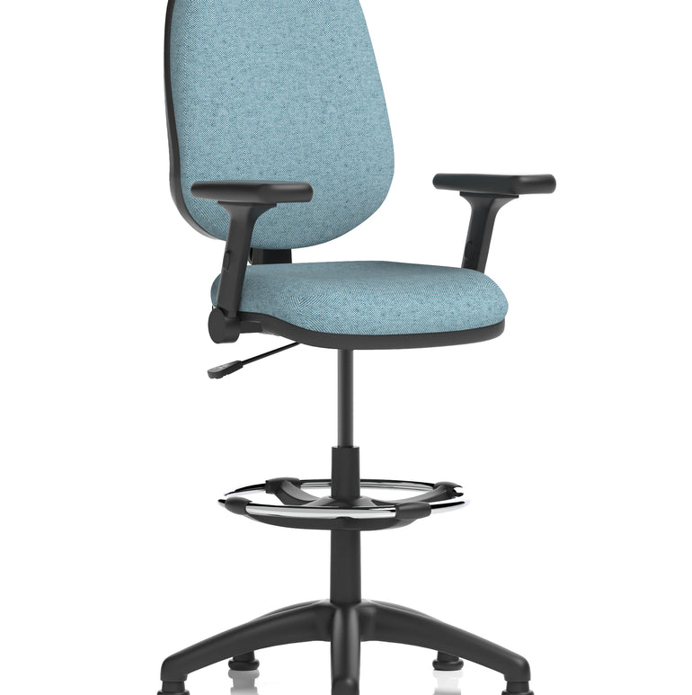 Eclipse Plus I Medium Back Task Operator Office Chair with Hi Rise Draughtsman Kit In Quest And Rivet Fabric