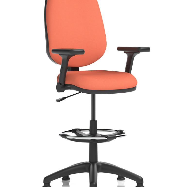 Eclipse Plus I Medium Back Task Operator Office Chair with Hi Rise Draughtsman Kit In Quest And Rivet Fabric