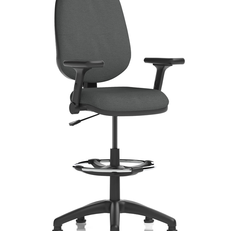 Eclipse Plus I Medium Back Task Operator Office Chair with Hi Rise Draughtsman Kit In Quest And Rivet Fabric