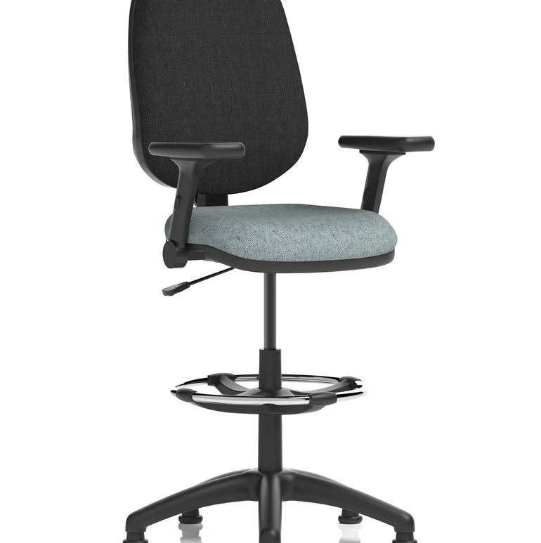 Eclipse Plus I Medium Back Task Operator Office Chair with Hi Rise Draughtsman Kit In Quest And Rivet Fabric