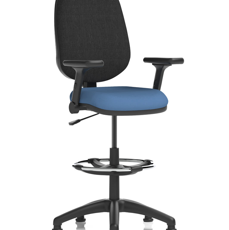 Eclipse Plus I Medium Back Task Operator Office Chair with Hi Rise Draughtsman Kit In Quest And Rivet Fabric