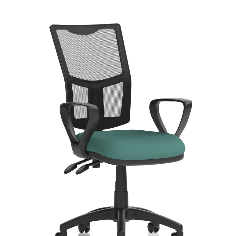 Eclipse Plus II Medium Mesh Back Task Operator Office Chair In Quest And Rivet Fabric