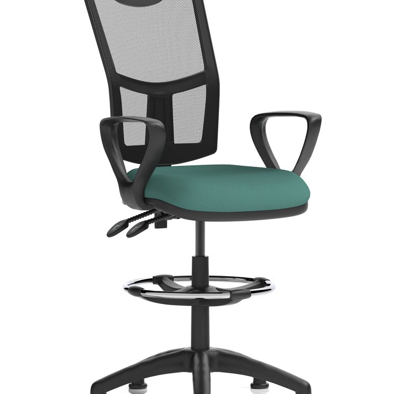 Eclipse Plus II Medium Mesh Back Task Operator Office Chair In Quest And Rivet Fabric